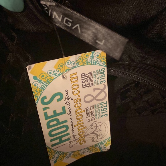 BUNDLE DISCOUNTS!  Large Shop Hopes mesh knit tank tube top peplum black shirt - Picture 5 of 7